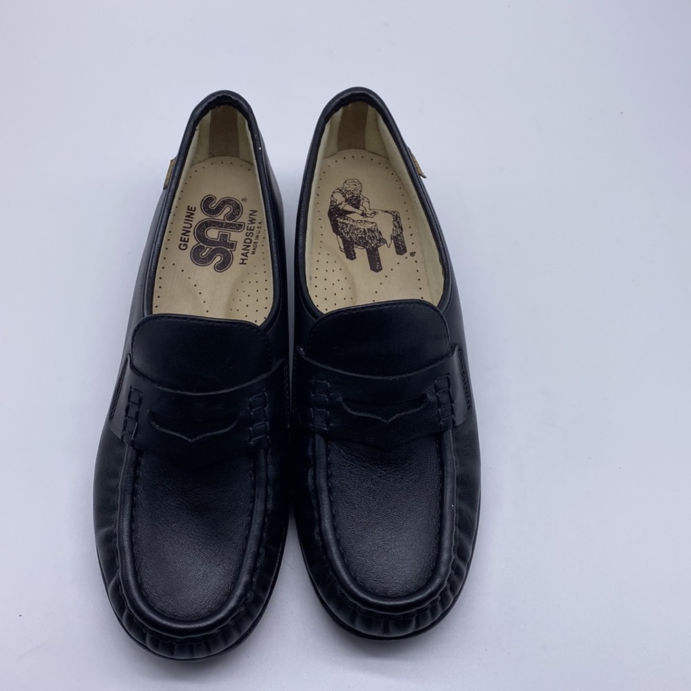 SAS Handsewn Womens Black Leather Shoes Size 7.5